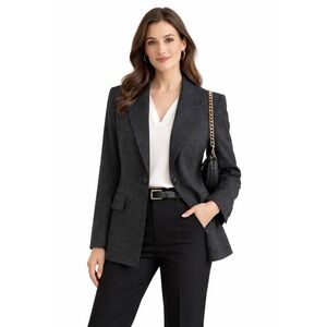 Tahari Black Swiss Dot Blazer | Size 14P